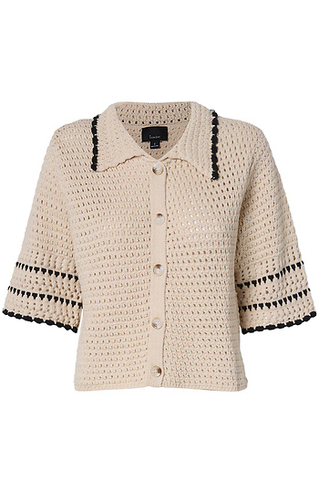 Crochet Button Front Top Slide 1