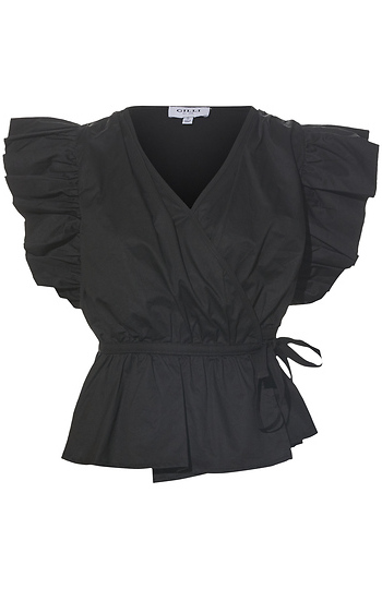 Ruffle Sleeve Peplum Top Slide 1