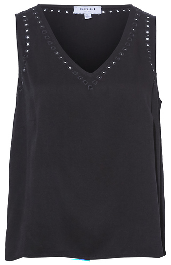 Sleeveless Eyelet Embroidery Top Slide 1