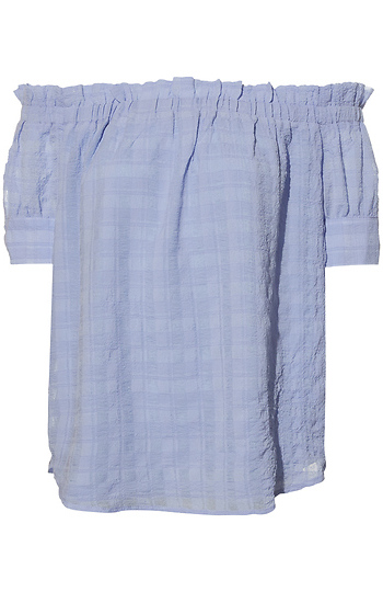 Off Shoulder Textured Top Slide 1