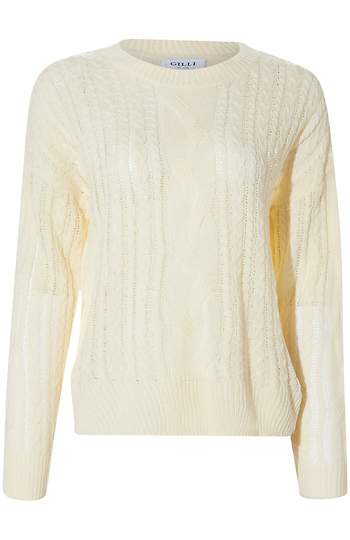 Net Textured Sweater Slide 1