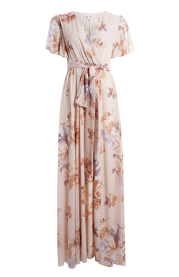 Tie Waist Floral Maxi Dress Slide 1