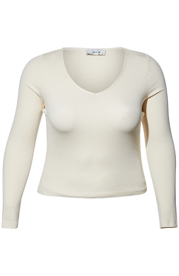 V-Neck Long Sleeve Top Slide 1