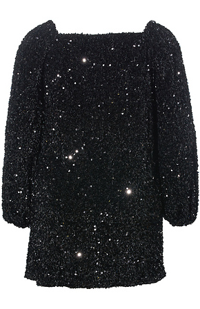 black glitter square neck dress Charming Black Sequin Mini Dress main image 1