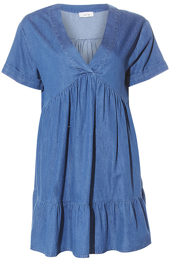 Chambray Babydoll Dress Slide 1