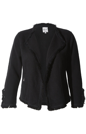 NIC+ZOE Fringe Mix Knit Jacket Slide 1