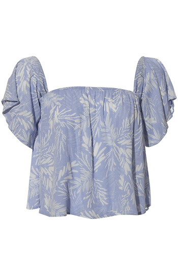 Puff Sleeve Printed Top Slide 1