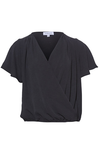 Short Sleeve Surplice Top Slide 1
