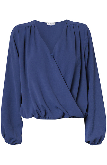 Long Sleeve Surplice Top Slide 1