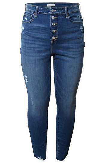 High Rise Button Fly Slim Straight Jean Slide 1