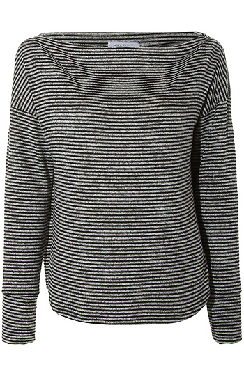 Long Sleeve Boat Neck Stripe Top Slide 1