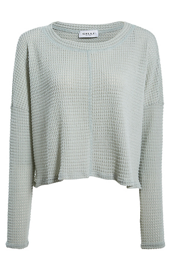 Waffle Knit Long Sleeve Slide 1