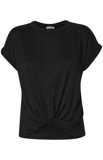 Ribbed Front Knot Tee Slide 1