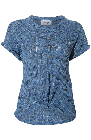 Short Sleeve Front Twist Top Slide 1