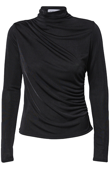 Mock Neck Shirring Detail Top Slide 1