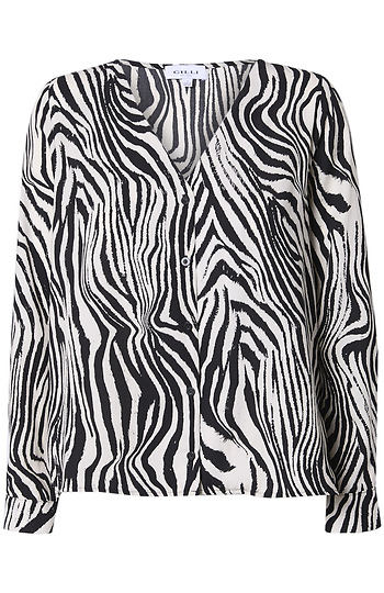V-Neck Animal Print Top Slide 1