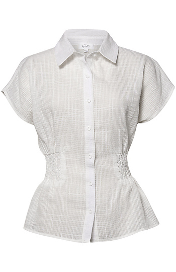 Linen Smocked Waist Top Slide 1