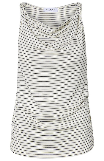 Striped Drop Neck Top Slide 1