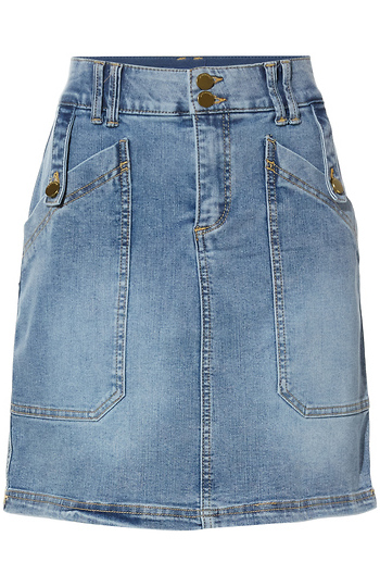 Democracy High Rise Double Button Skirt Slide 1