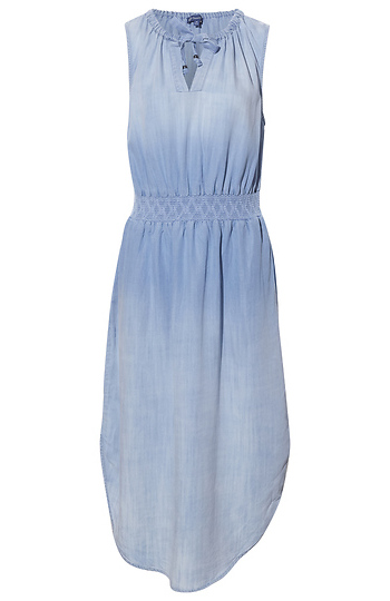 Democracy Split Neck Sleeveless Midi Dress Slide 1