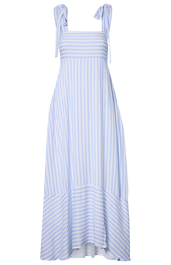 Striped Bow Strap Dress Slide 1