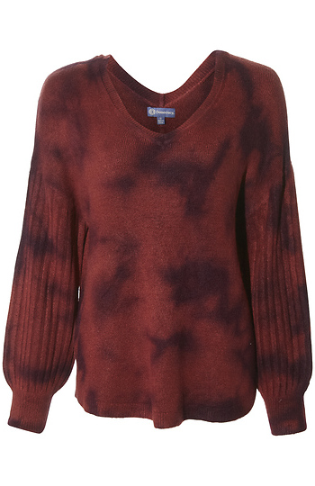 Democracy Tie Dye V Neck Sweater Slide 1