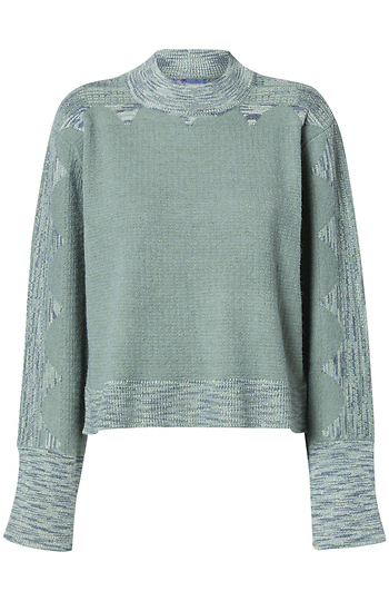 Democracy Printed Mock Neck Sweater Slide 1