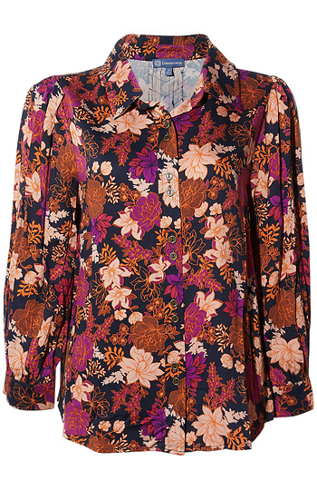 Democracy 3/4 Sleeve Floral Blouse Slide 1