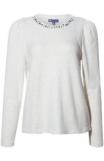 Democracy Ribbed Long Sleeve Top Slide 1