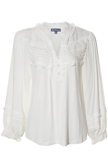Democracy Ruffle Neck Top Slide 1