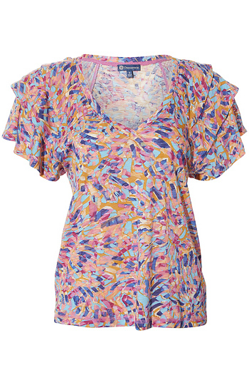 Democracy Tiered Bell Sleeve Top Slide 1