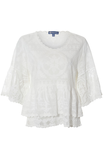 Democracy Peplum Embroidered Top Slide 1