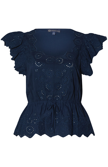 Democracy Eyelet Peplum Top Slide 1