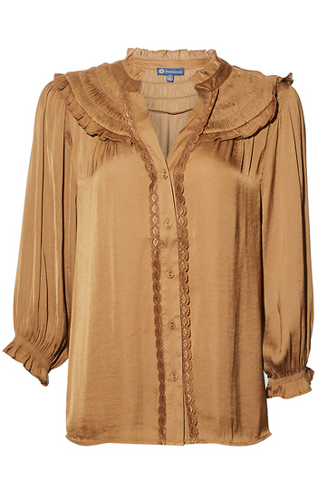 Democracy Ruffle Neck Top Slide 1