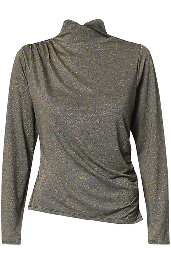 Democracy Asymmetrical Shirred Knit Top Slide 1