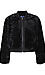 Democracy Faux Fur Cropped Bomber Jacket Thumb 1