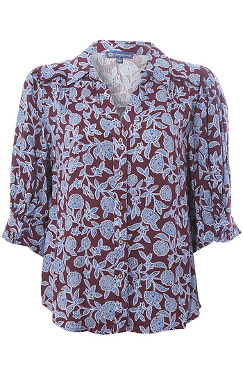 Democracy Floral Button Down Top Slide 1