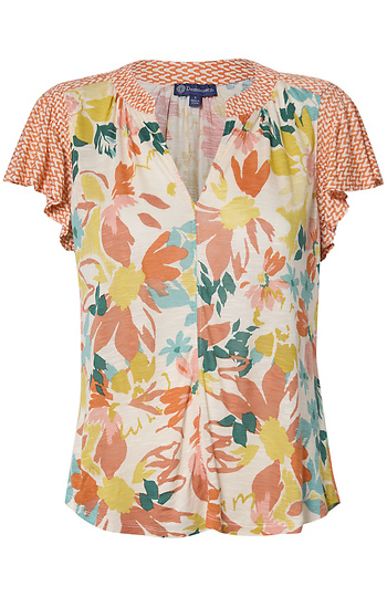 Democracy Printed Short Sleeve Top Slide 1