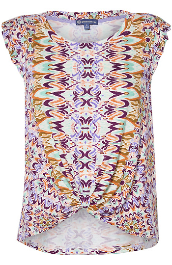 Democracy Printed Scoop Neck Top Slide 1