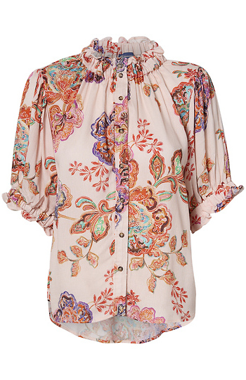 Democracy Button Down Printed Top Slide 1