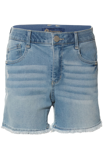 Democracy Distressed Hem Denim Shorts Slide 1