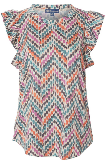 Democracy Chevron Printed Top Slide 1
