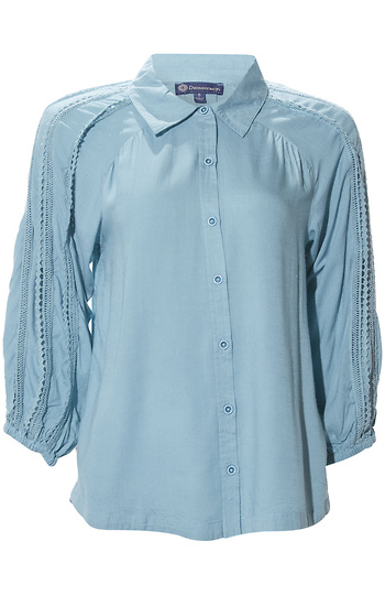 Democracy Eyelet Detail Button Front Top Slide 1