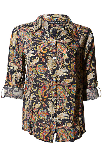 Paisley Button Up with Roll-Up Sleeve Slide 1