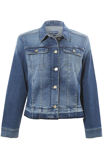 Democracy Release Hem Zip Front Denim Jacket Slide 1
