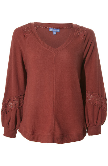 Democracy V-Neck Knit Top Slide 1