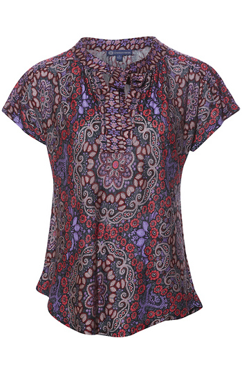 Democracy Short Sleeve Floral Print Top Slide 1