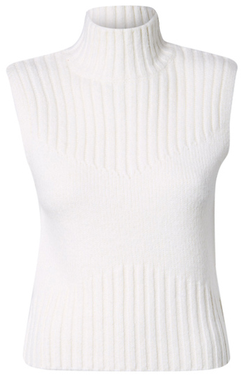 Sleeveless Mock Neck Sweater Slide 1