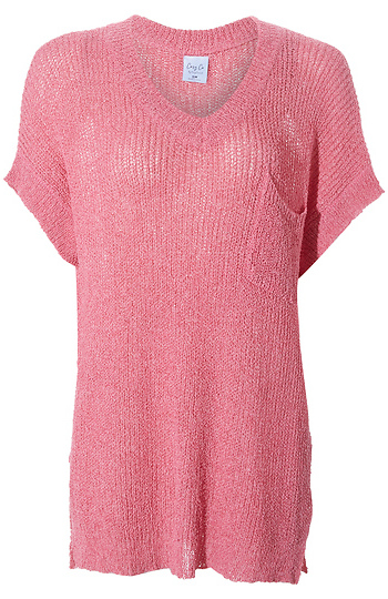 Chest Pocket Textured Knit Top Slide 1