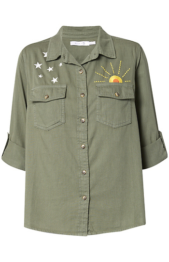 Sunshine Embroidered Button Up Slide 1